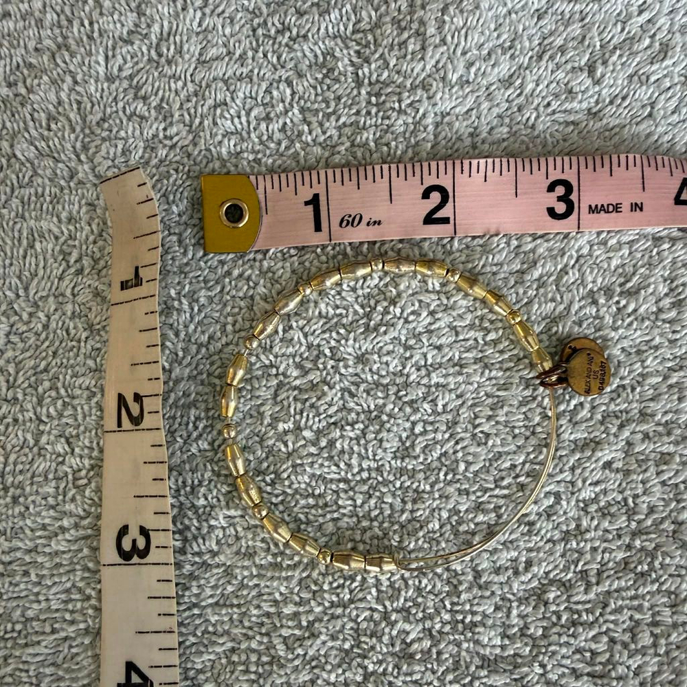 Women's Alex and Ani Gold Beaded Bangle Bracelet One Size - Picture 6 of 7